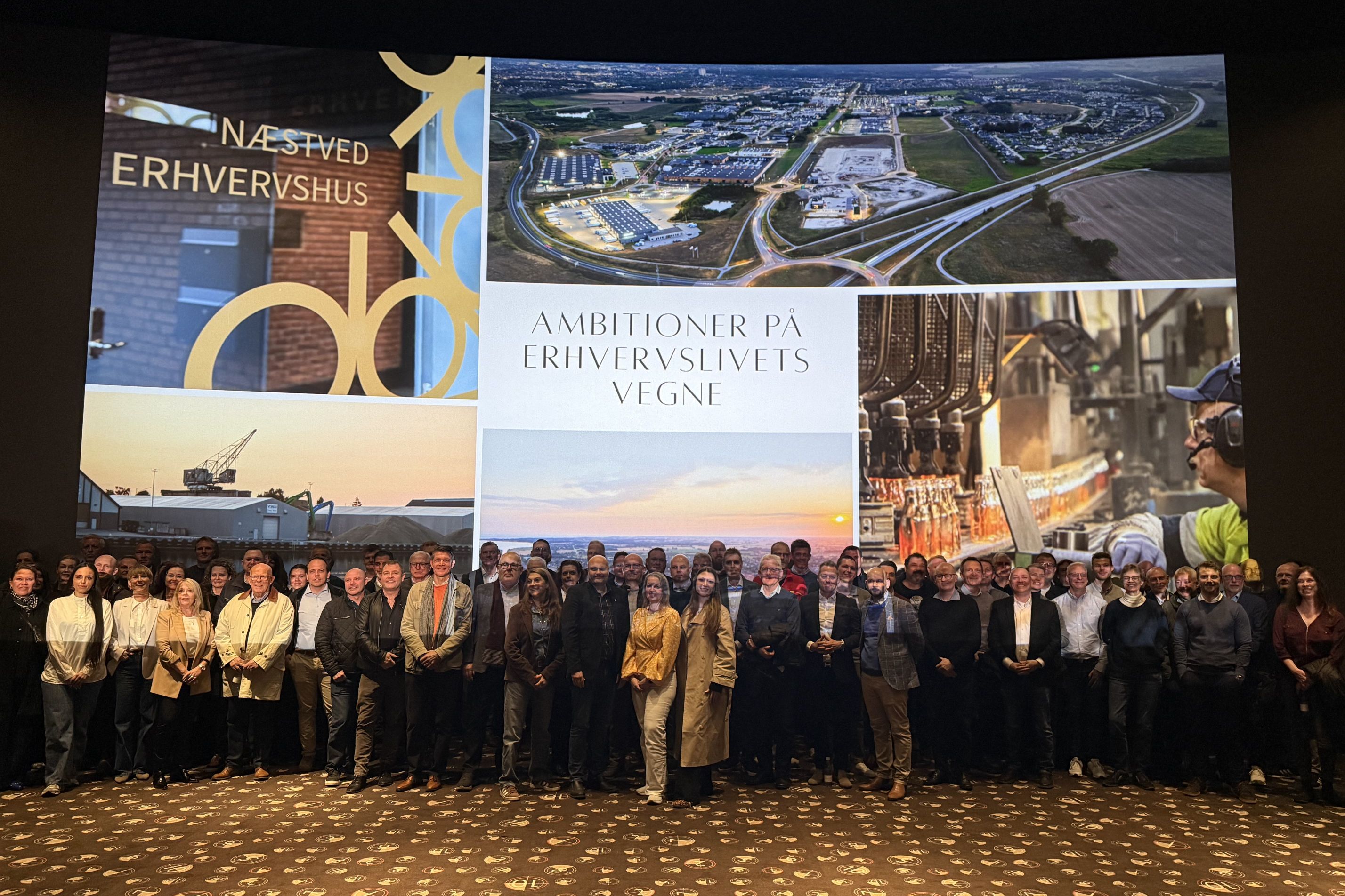 Alle 130 erhvervsfolk samlet til fællesfoto: Foto: Næstved Kommune