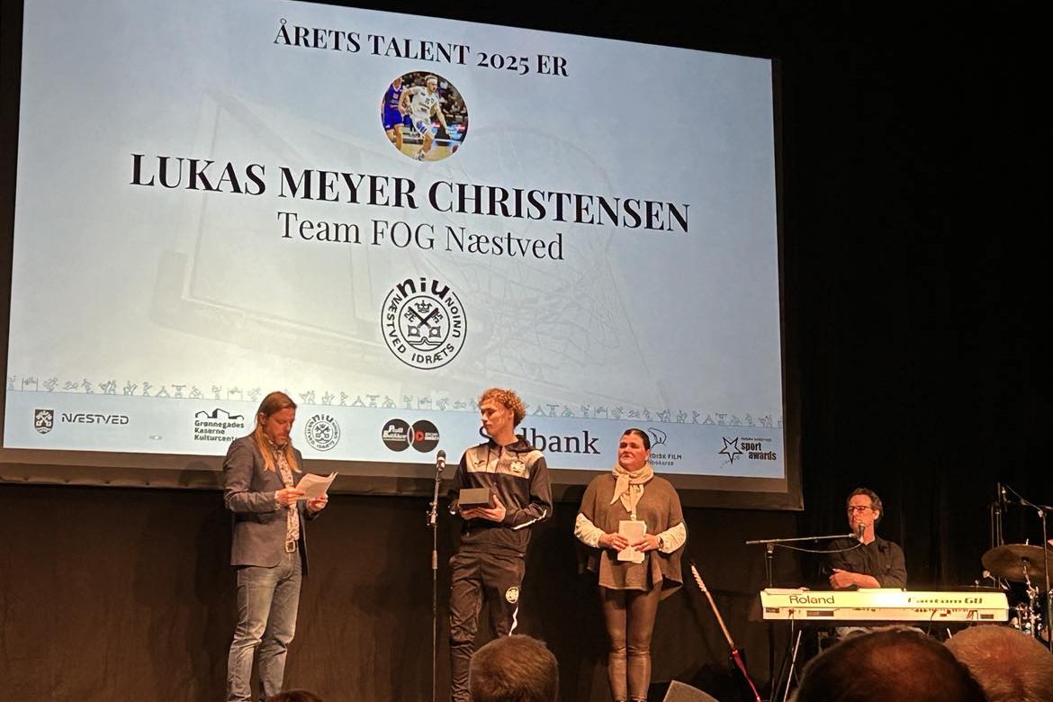 Basketball-spilleren Lukas Meyer Christensen er Årets Talent i Næstved Kommune 2024. 
