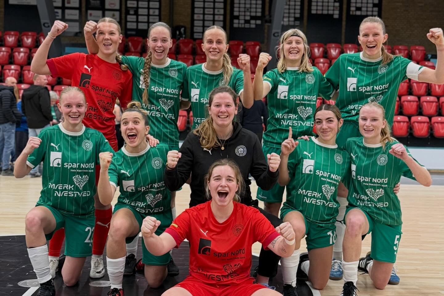Næstved HG efter sejr i den første DM-finale. Foto: Næstved HG