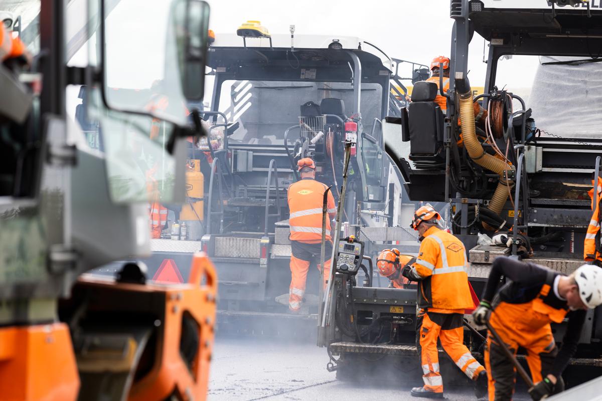 Der skal ny asfalt på noget af rute 54. Foto: Vejdirektoratet