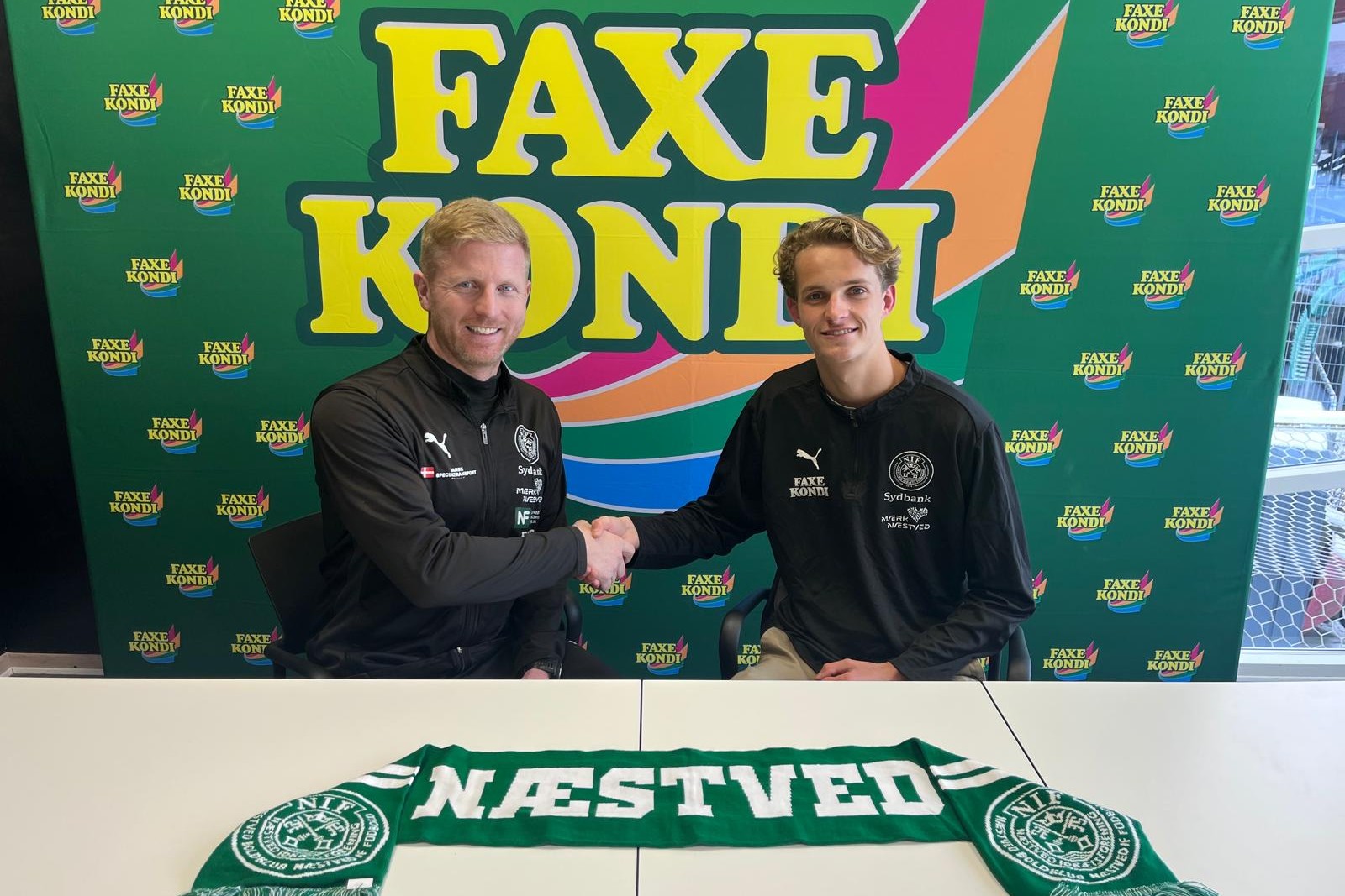 Sune Lærkedahl Jensen og Andreas Søndebroe er genforenet i Næstved Boldklub. Foto: Næstved Boldklub