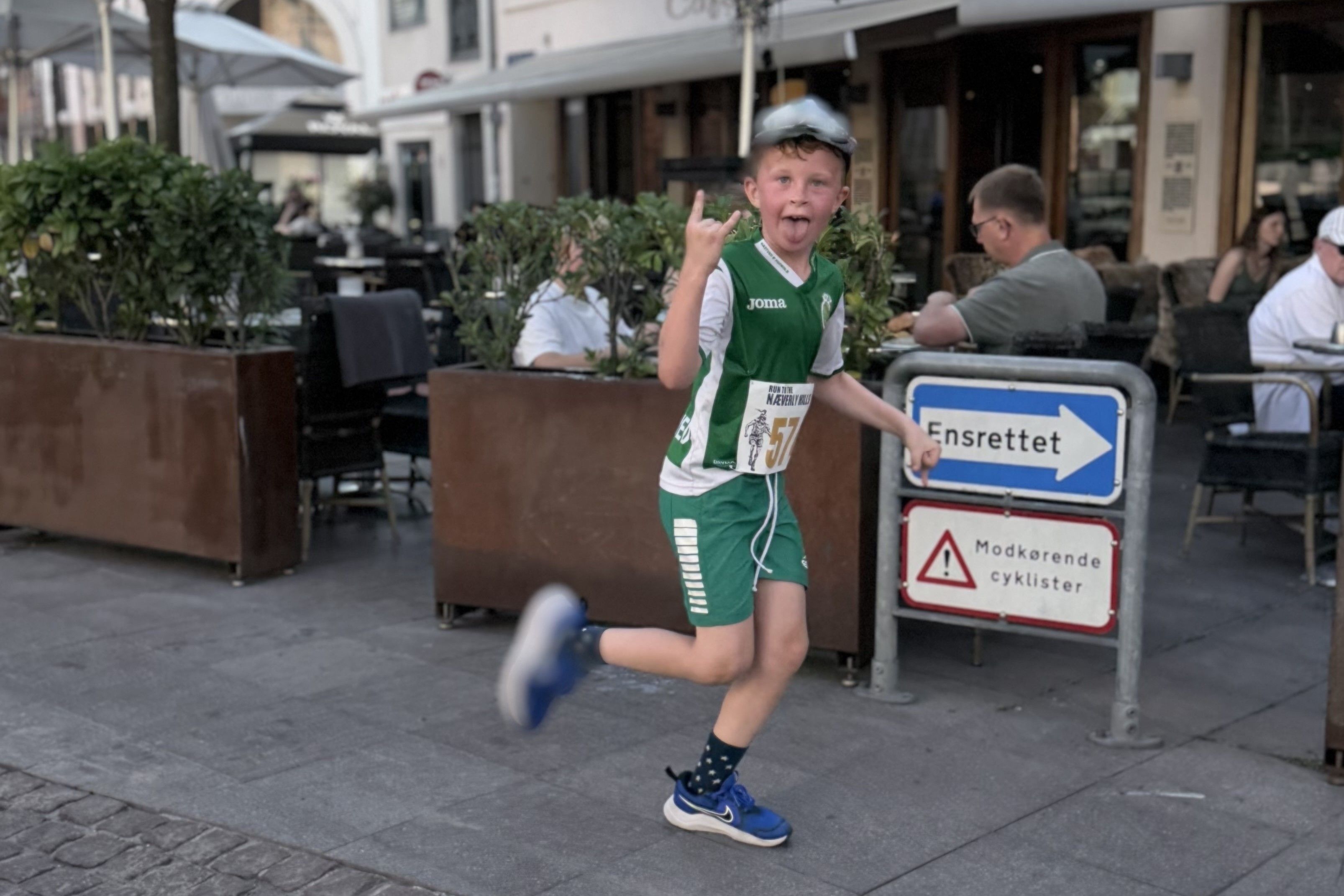 Anker Lærke Grave fra Næstved viste horn og gav den gas på løbeturen. Foto: Savas Chavez Karakaplan