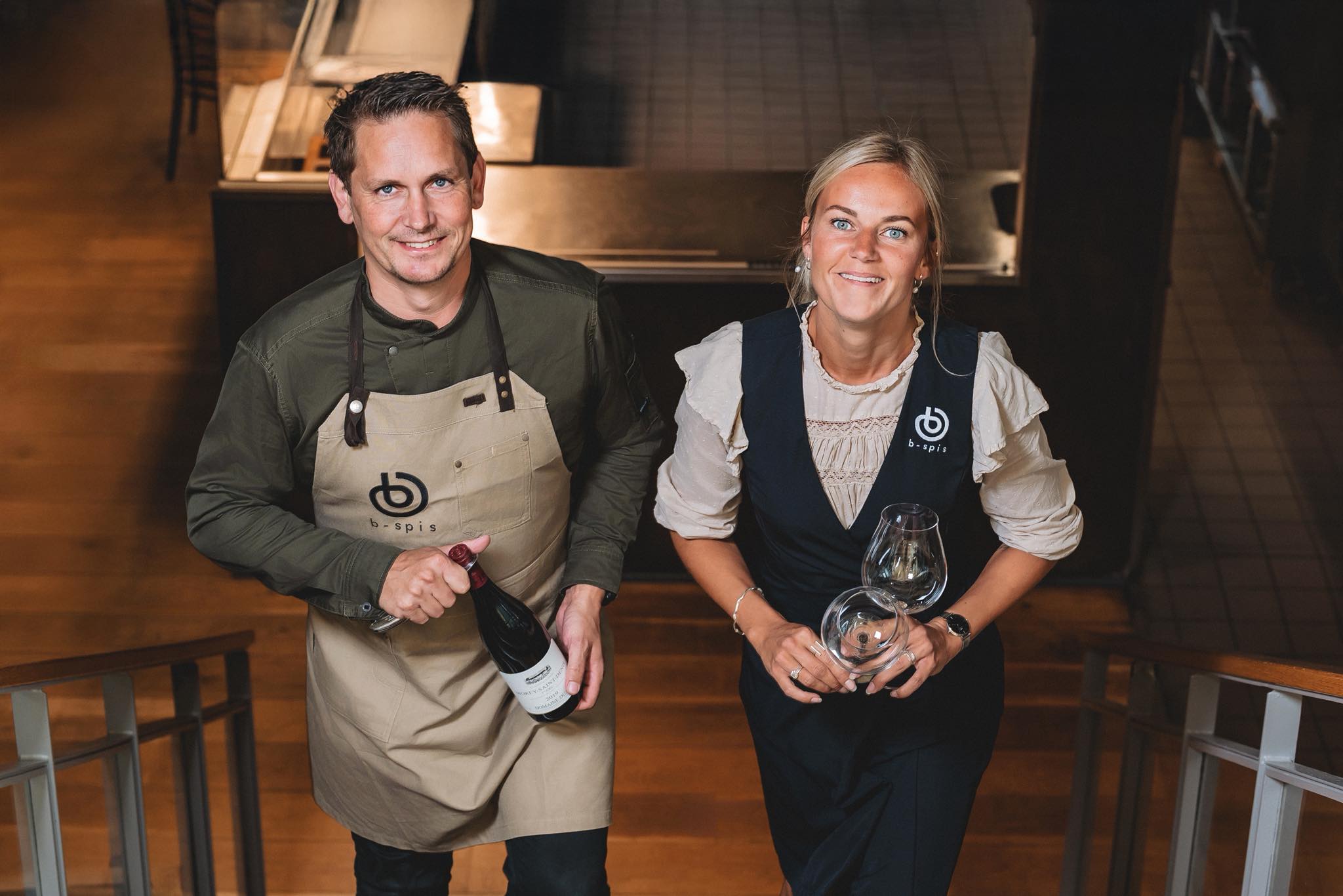 De to indehavere, der kredser om kunderne hos B-spis er Brian Østerbro Jensen og Mia Gutfeld. Foto: B-Spis
