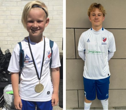 Andreas Munk Krogh som helt ung og som 16-årig HG-spiller. Foto: Privat