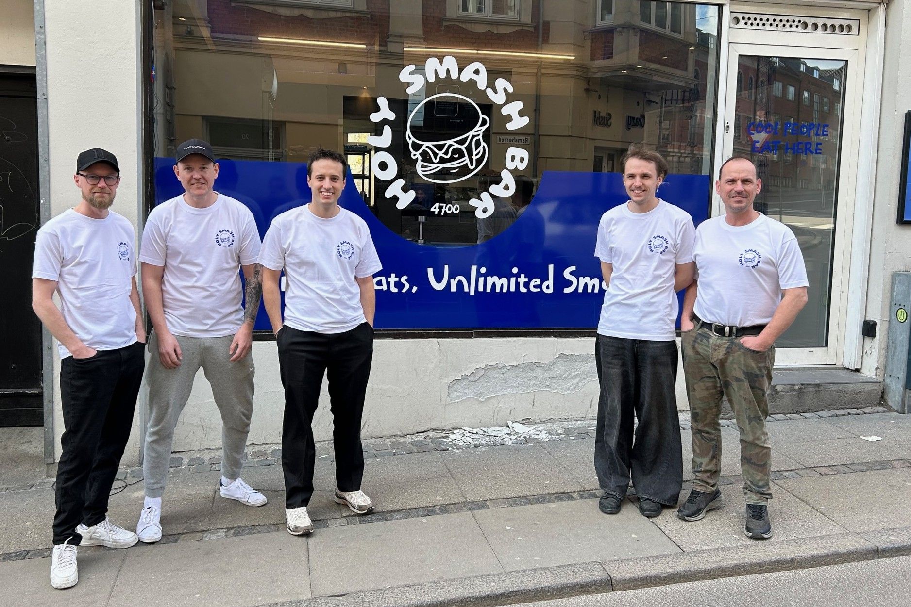 Fra venstre er det Simon Rubæk, Theil Olsson, Oliver Wentzel, Alexander Wentzel og Jon Friedrich Wentzel, der står bag Holy Smash. Foto: John Ringstrøm