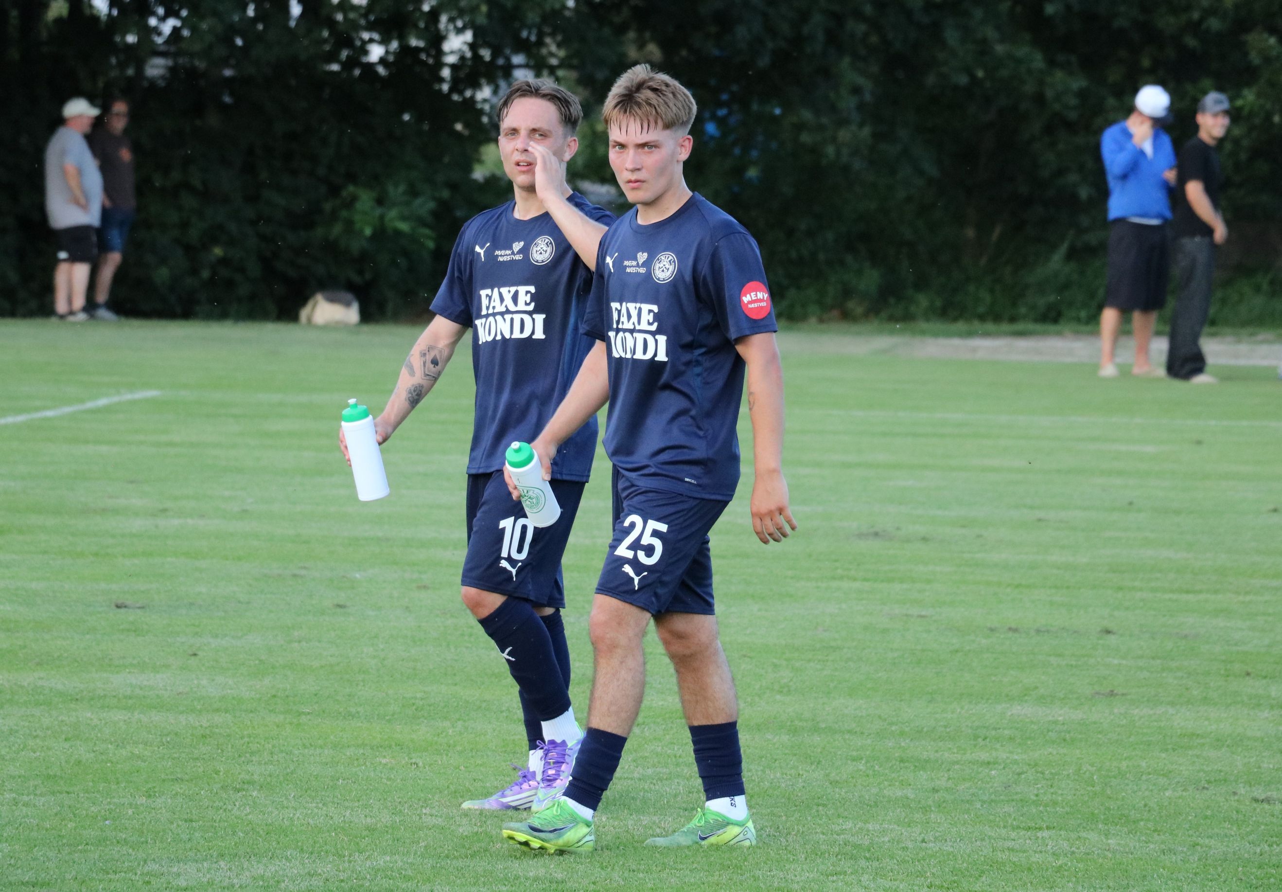 Bertram Kvist og Benjamin Kold (th) kan begge få debut for Næstved fredag aften. Foto: John Ringstrøm