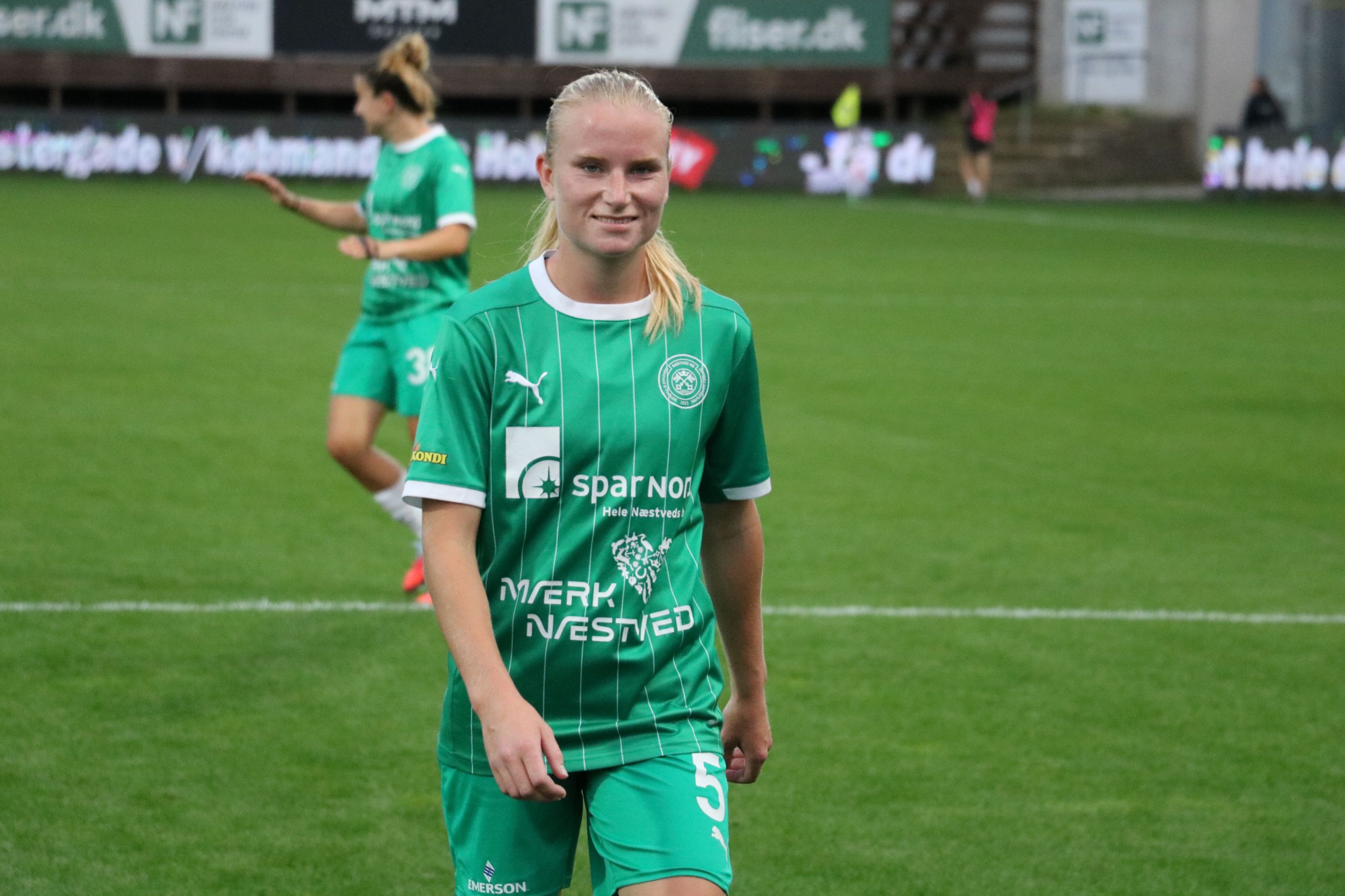 Kristine Neumann scorede begge Næstved HGs mål. Foto: John Ringstrøm
