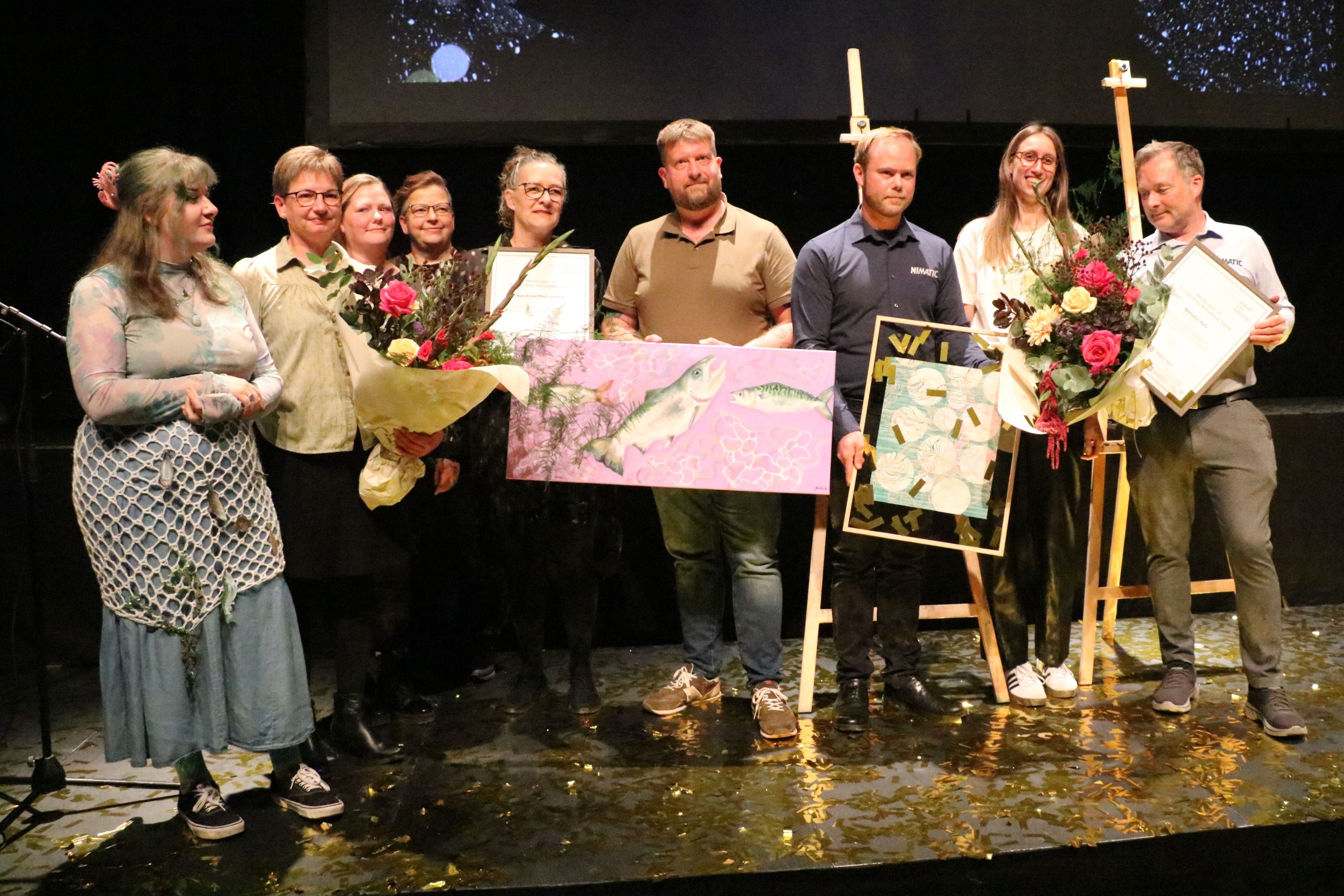 Aftenens vindere og kunstnere. 