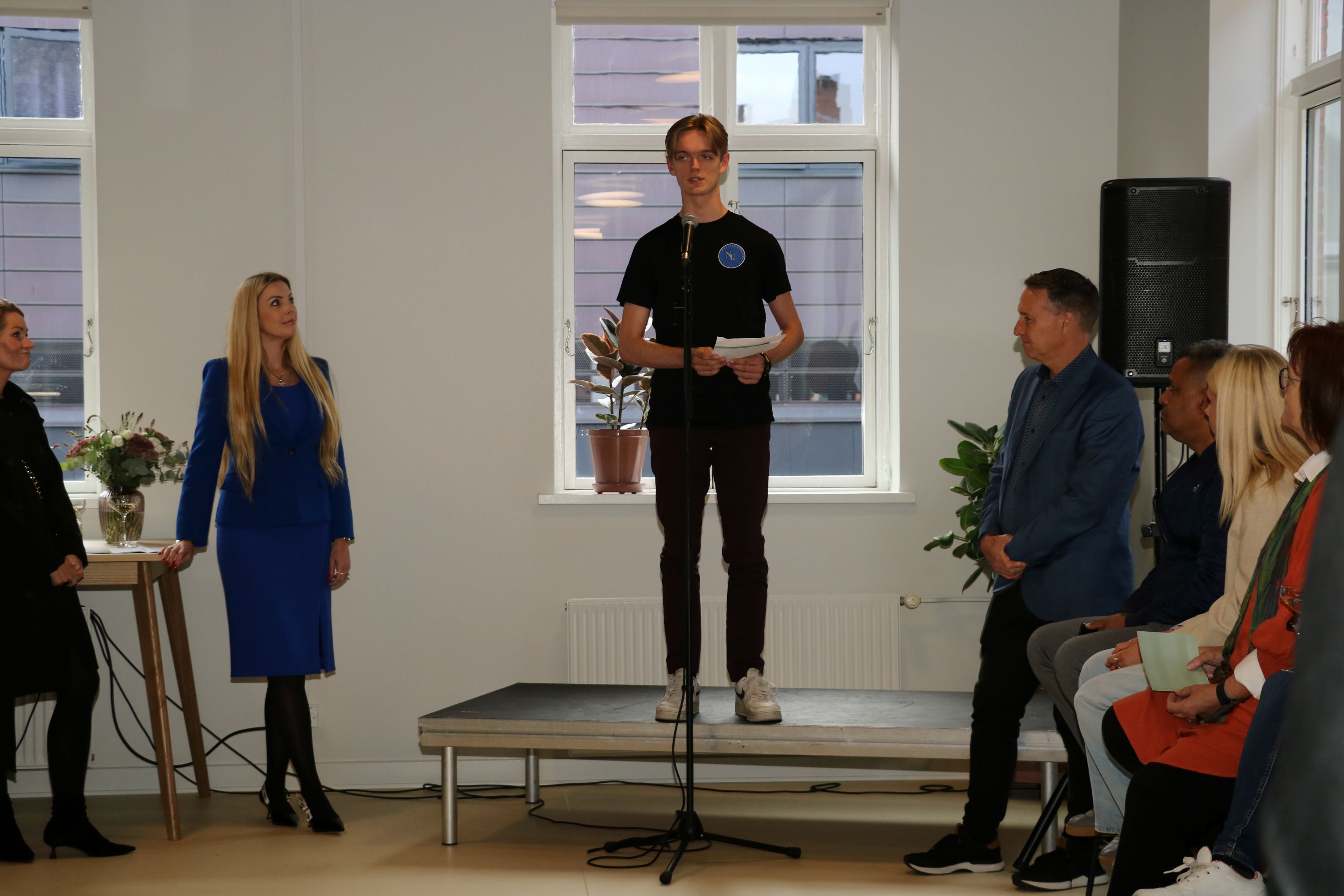 Marius Johannesen holdt en fin tale ved åbningen af UngeCentrum. Foto: John Ringstrøm