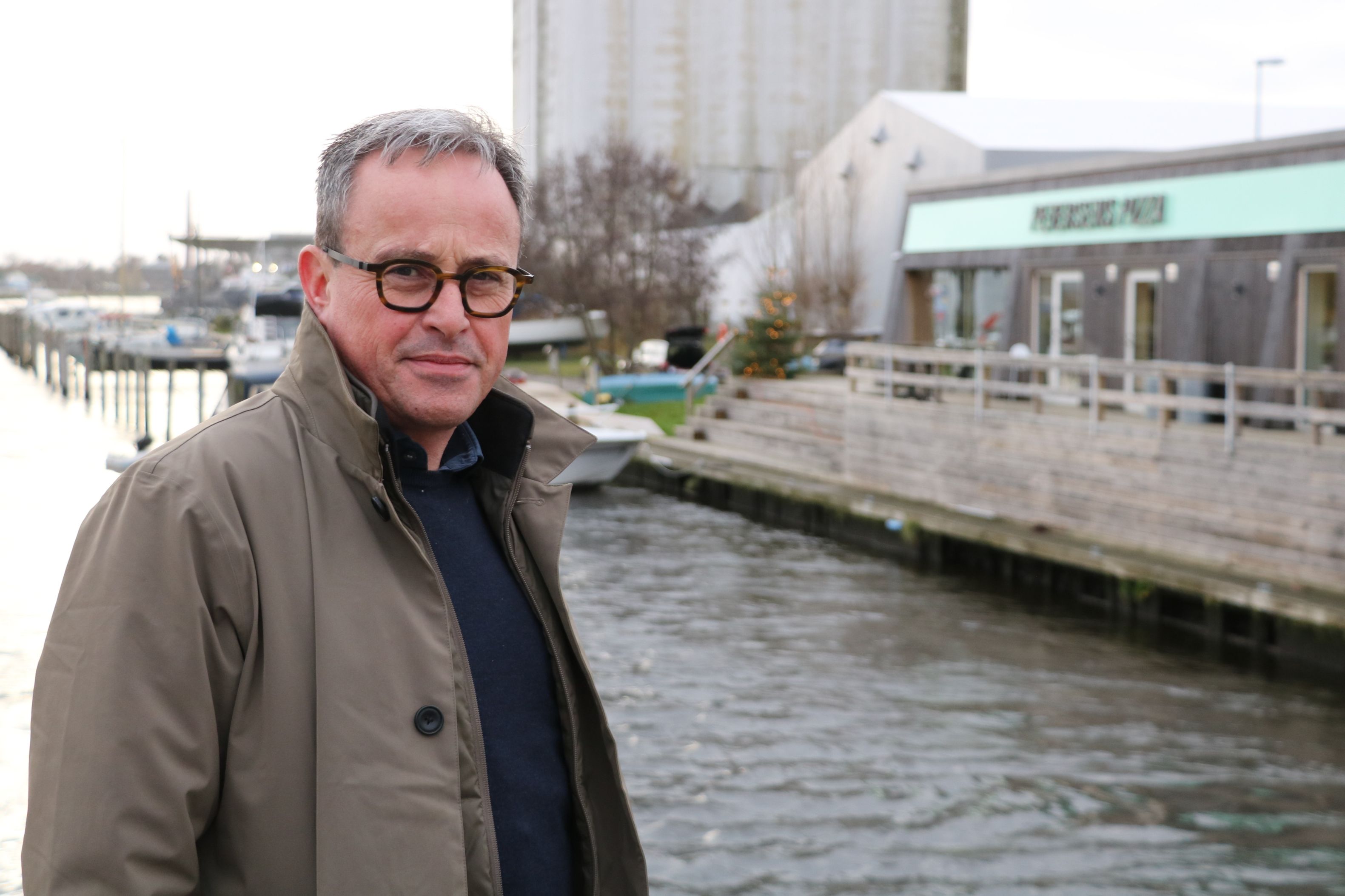 Petersens Pizza på havnen i Næstved har William Tolstrup også tegnet. Foto: John Ringstrøm