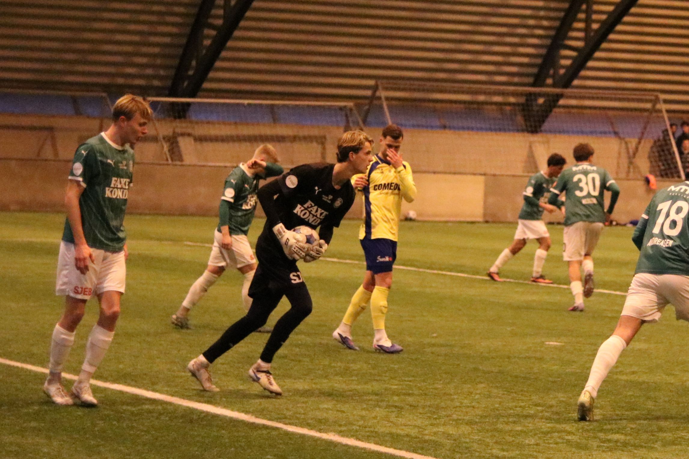 Næstveds nye målmand, Andreas Søndenbroe, gjorde det godt i de sidste 45 minutter. Foto: John Ringstrøm