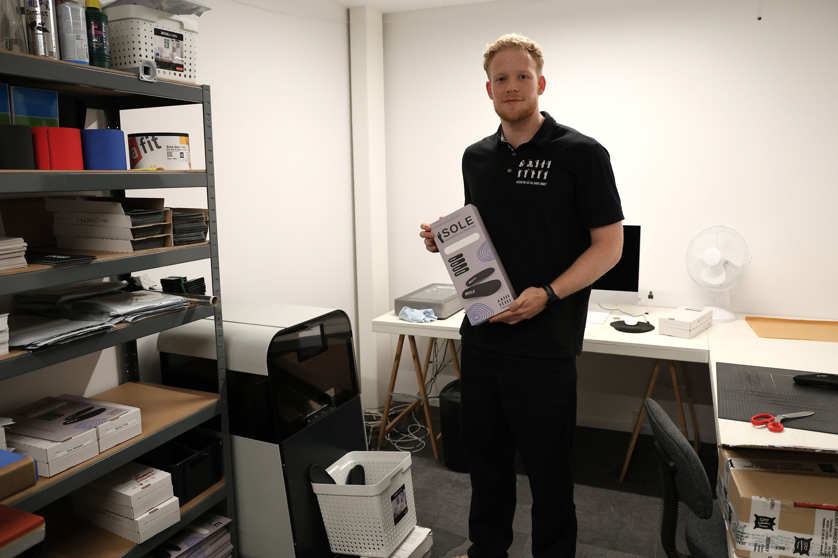 Hvorfor gå og have Ondt producerer også selv indlæg til sko via en 3D-printer. Foto: John Ringstrøm