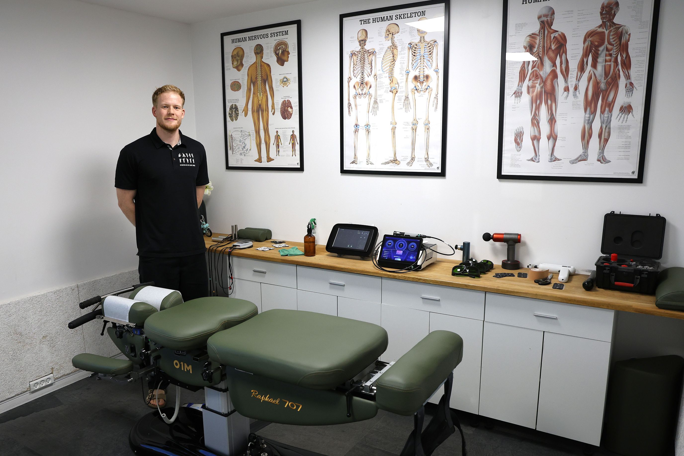Hele førstesalen bliver fremover forbeholdt klinik, hvor der lige nu er seks behandlerrum. Foto: John Ringstrøm