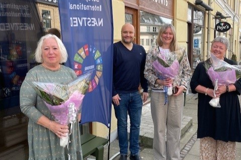 Anne Zabell, Aktivitetsmedarbejder Q-Net, Næstved. Kenneth Sørensen. Signe Berner Kruse, Stifter og leder af Fonden Gro. Stine Werner, Souchef Næstved Krisecenter.