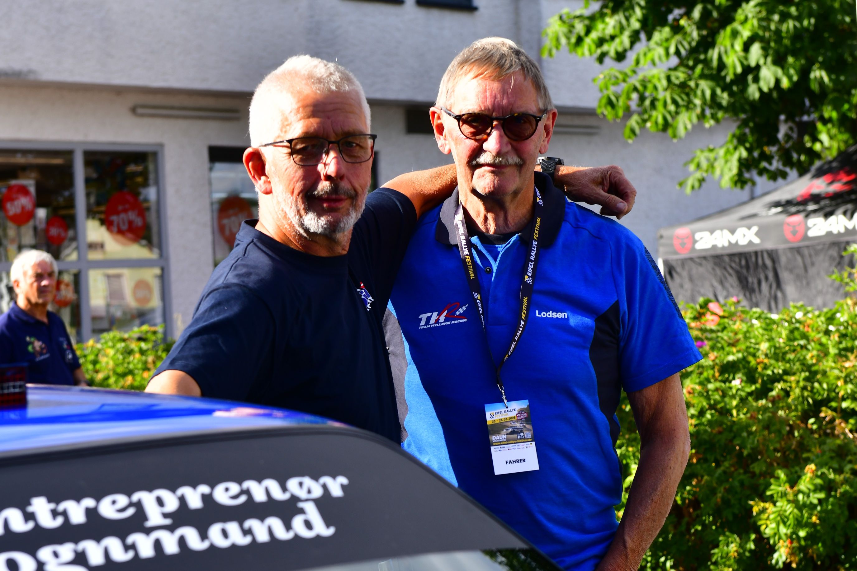 Kim Boisen (t.v.) og John Frederiksen ved det tyske rally, der blev en stor oplevelse. Foto: Allan Post