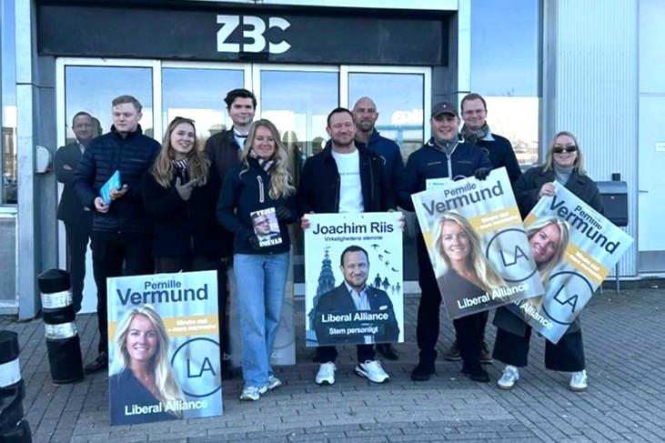 Kasper Schneider og LIberal Alliance på ZBC med Sjællands spidskandidat, Pernille Vermund (forrest til venstre). Foto: Privat