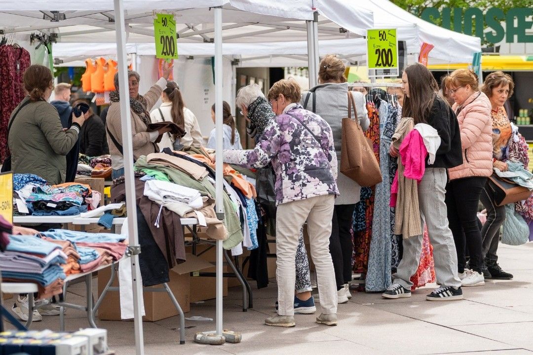 Markedsdag på torvet. Foto: Næstved Cityforening
