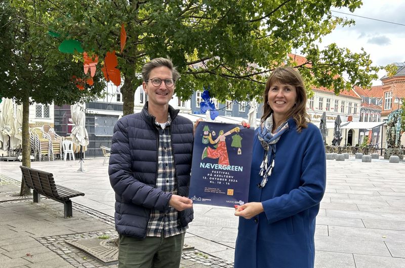 Citychef Nicolaj Lund Jensen og bæredygtighedskonsulent Signe Munch-Pedersen er for andet år i træk klar med NæverGreen. Billedet er fra sidste år. Foto: Ressource City