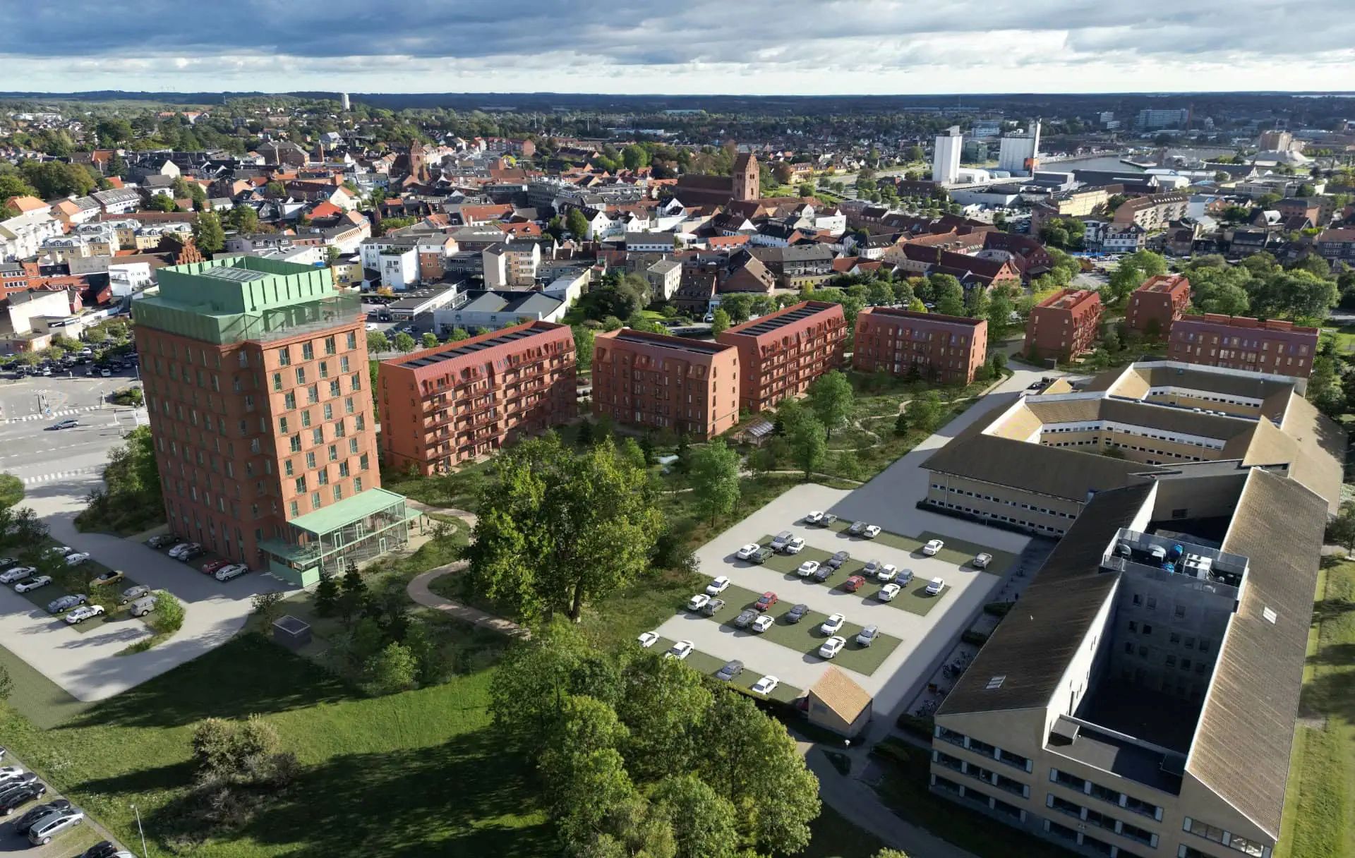 Rådmandshaven set fra Herlufsholmskovens top.