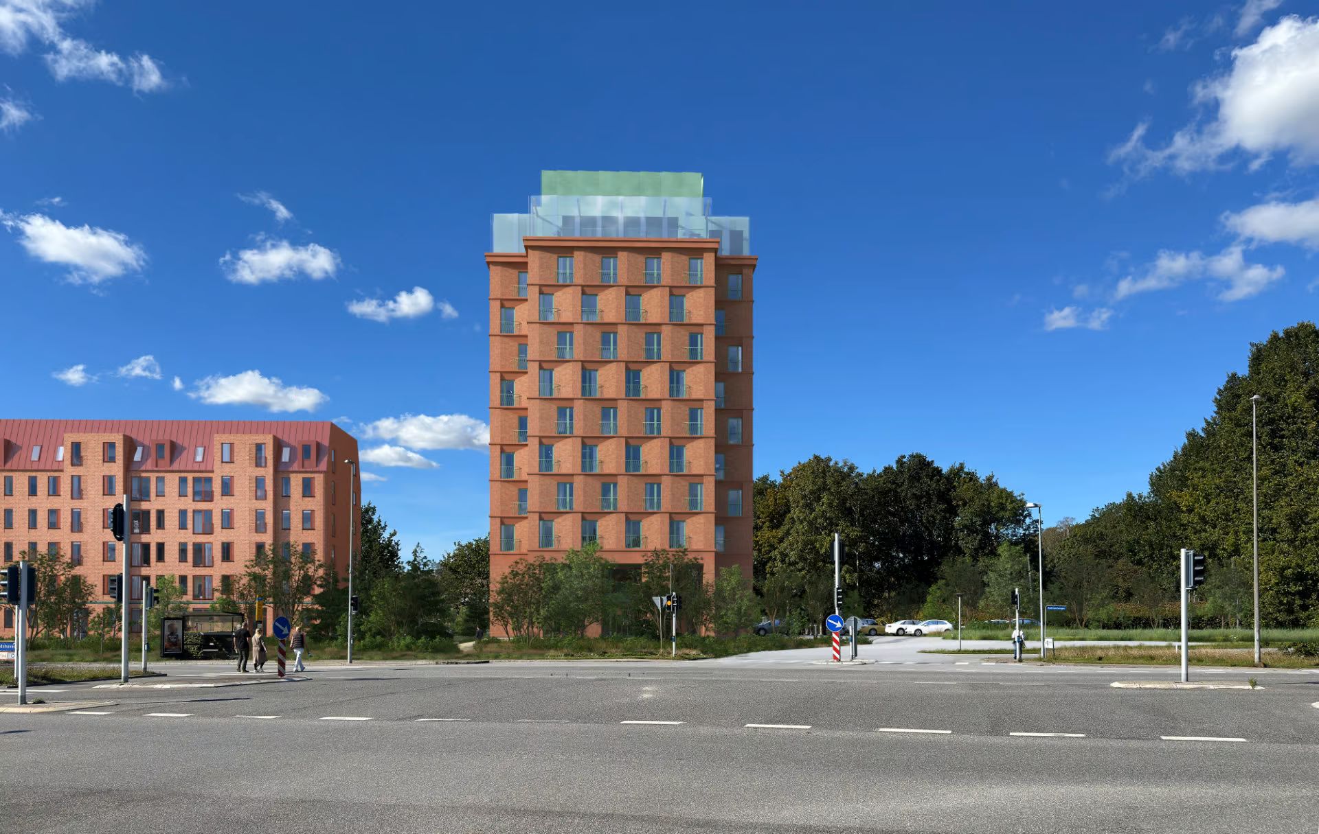 Det nye hotel set fra Dania-parkeringen.