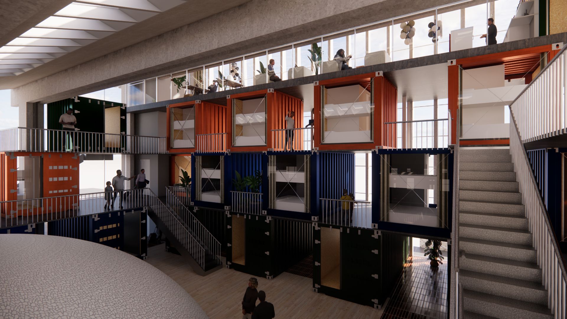 Sådan kan der komme til at se ud inde i den gamle svømmehal. Foto: Casa Arkitekter